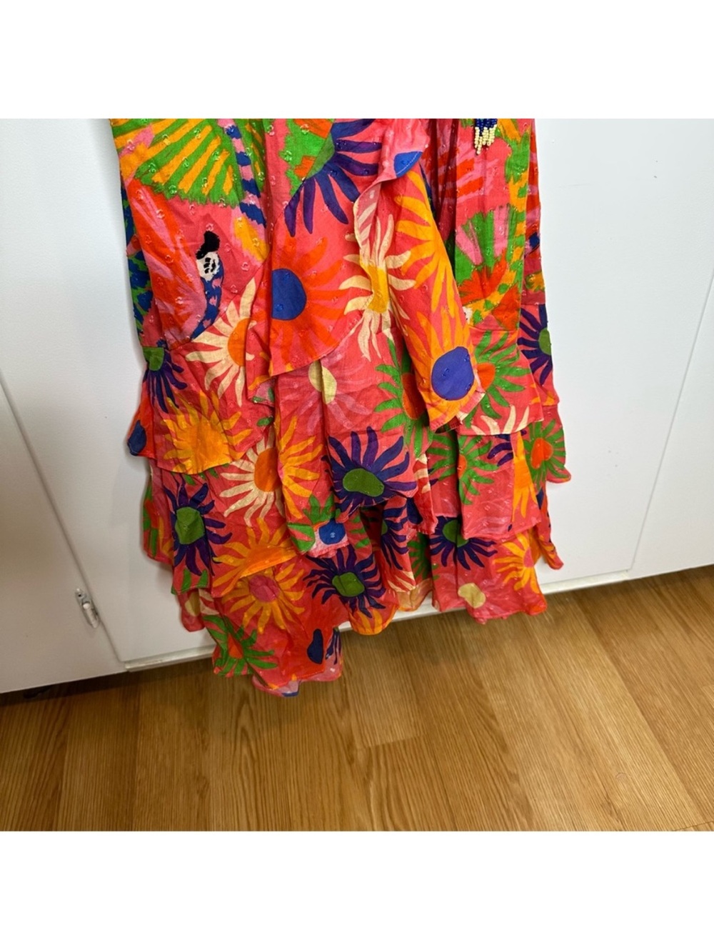 FARM Rio Coral Floral Ruffle High-Low Dress - Picture 8 of 10